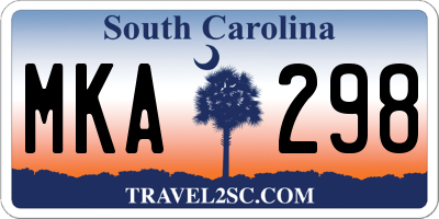 SC license plate MKA298