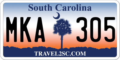 SC license plate MKA305