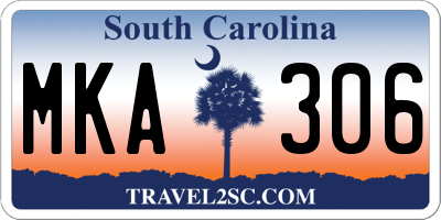 SC license plate MKA306