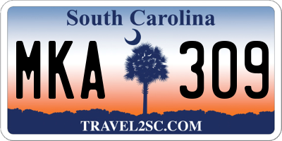 SC license plate MKA309