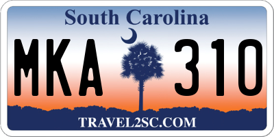 SC license plate MKA310