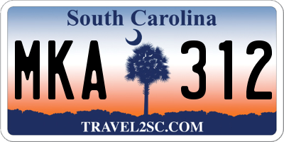 SC license plate MKA312