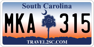 SC license plate MKA315