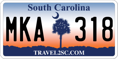 SC license plate MKA318