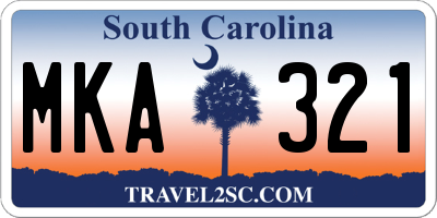 SC license plate MKA321