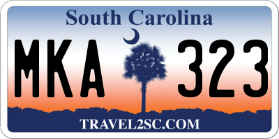 SC license plate MKA323