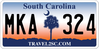 SC license plate MKA324