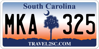 SC license plate MKA325