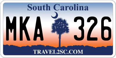 SC license plate MKA326
