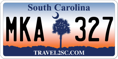 SC license plate MKA327