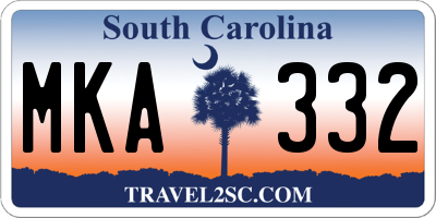 SC license plate MKA332