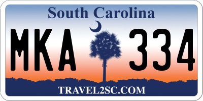 SC license plate MKA334