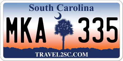 SC license plate MKA335
