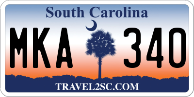 SC license plate MKA340