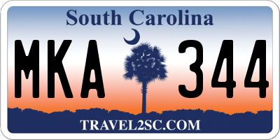 SC license plate MKA344