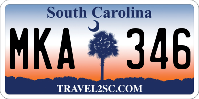 SC license plate MKA346