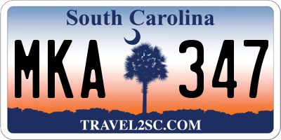 SC license plate MKA347