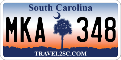 SC license plate MKA348