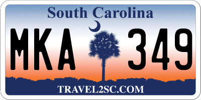 SC license plate MKA349