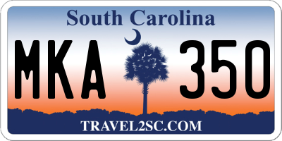 SC license plate MKA350
