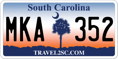 SC license plate MKA352