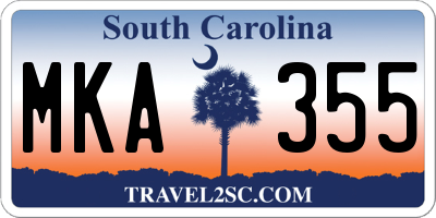 SC license plate MKA355