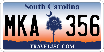 SC license plate MKA356