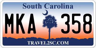 SC license plate MKA358