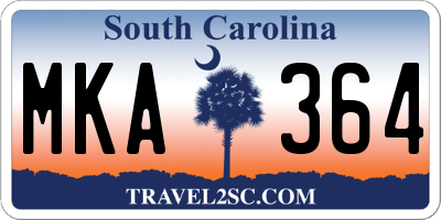 SC license plate MKA364