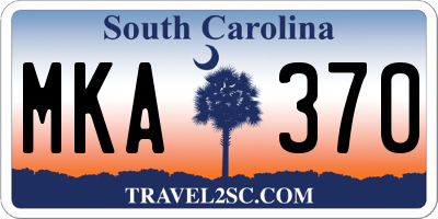 SC license plate MKA370