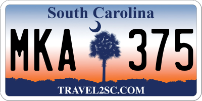 SC license plate MKA375