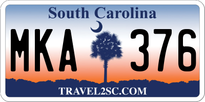 SC license plate MKA376