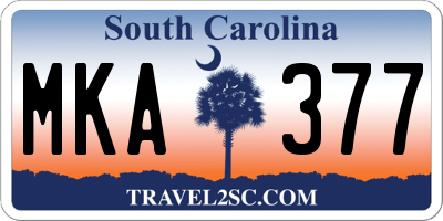 SC license plate MKA377