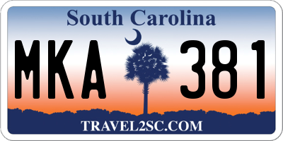 SC license plate MKA381