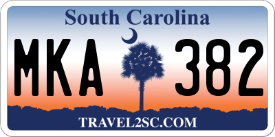 SC license plate MKA382