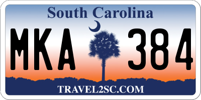 SC license plate MKA384