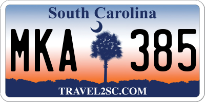 SC license plate MKA385