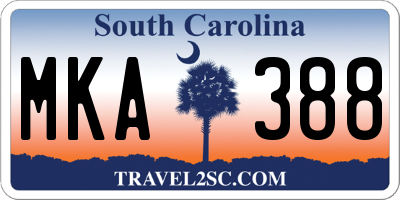 SC license plate MKA388
