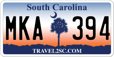 SC license plate MKA394