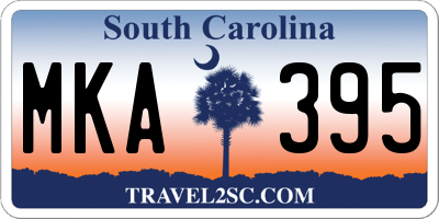 SC license plate MKA395