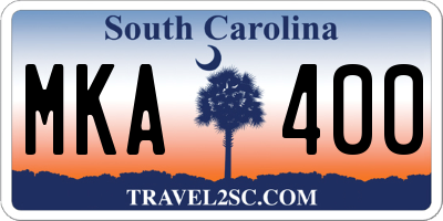 SC license plate MKA400