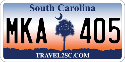 SC license plate MKA405