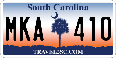 SC license plate MKA410
