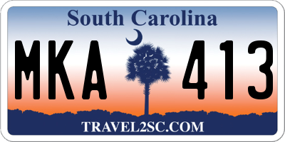 SC license plate MKA413