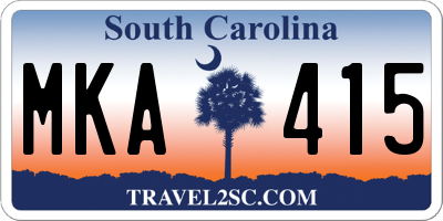 SC license plate MKA415