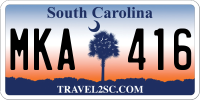 SC license plate MKA416
