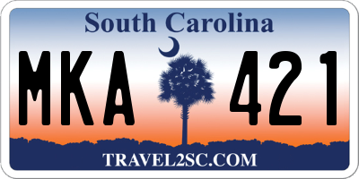 SC license plate MKA421