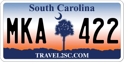 SC license plate MKA422
