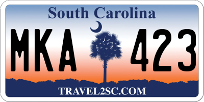SC license plate MKA423