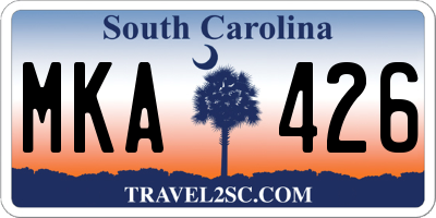 SC license plate MKA426